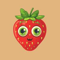 A cheerful strawberry character vector