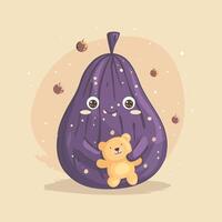 A fig with a sweet expression vector