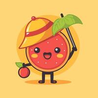 A grapefruit with a wide smile vector