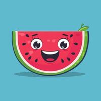 watermelon with a big grin vector