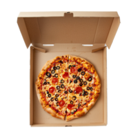 Pizza in a Box on Transparent Background png