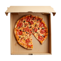 Pizza in a Box on Transparent Background png