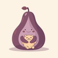 A fig with a sweet expression vector