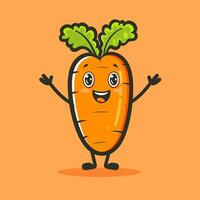 Cute cartoon carrot character vector