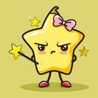A starfruit with a sassy expression vector
