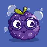 A blueberry with bubbles around vector