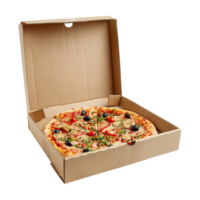 Pizza in a Box on Transparent Background png