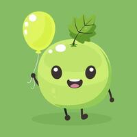 A gooseberry with a gleeful expression vector