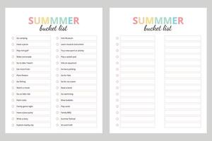 Summer bucket list, Family summer activity vector