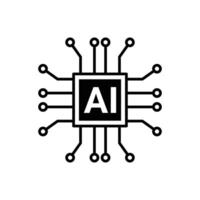 ai chip icon cpu logo design concept idea vector