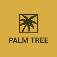 palm tree logo design concept idea simple with rectangle vector