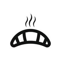 bread icon design outline style on white background vector
