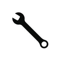 wrench icon design silhouette isolated on white background vector