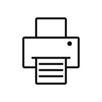 printer icon outline isolated white background vector