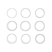 set of circle line round frame icon design template vector