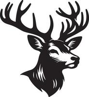 Deer Head Silhouette design with white background, Deer Head icon, Deer Head Illustration. vector