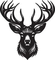 Deer Head Silhouette design with white background, Deer Head icon, Deer Head Illustration. vector