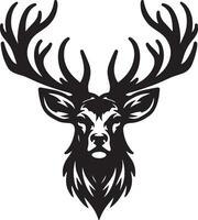 Deer Head Silhouette design with white background, Deer Head icon, Deer Head Illustration. vector