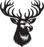 Deer Head Silhouette design with white background, Deer Head icon, Deer Head Illustration. vector
