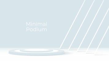 minimal 3d white and gray podium design. white pedestal vector
