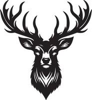 Deer Head Silhouette design with white background, Deer Head icon, Deer Head Illustration. vector