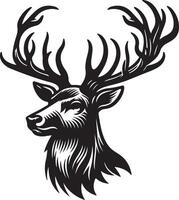 Deer Head Silhouette design with white background, Deer Head icon, Deer Head Illustration. vector