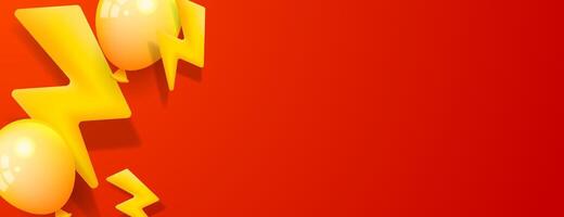 3d bolts and balloons with space for text and orange background vector