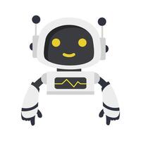 Cute AI robot with an empty blank whiteboard vector