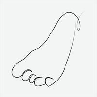 Continuous drawing illustration feet art vector