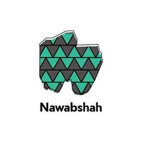 Map City of Nawabshah design template, Infographic map illustration on a white background. vector