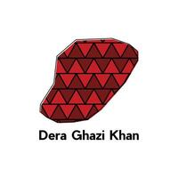Map City of Dera Ghazi Khan design template, Infographic map illustration on a white background. vector