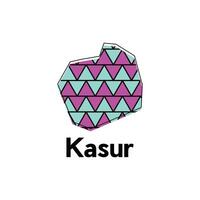 Map City of Kasur design template, Infographic map illustration on a white background. vector