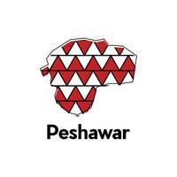 Map City of Peshawar design template, Infographic map illustration on a white background. vector