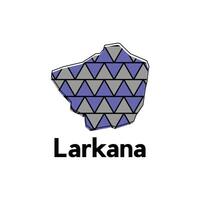 Map City of Larkana design template, Infographic map illustration on a white background. vector