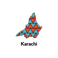 Map City of Karachi design template, Infographic map illustration on a white background. vector