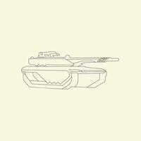 Tank line sketch drawing illustration design template vector