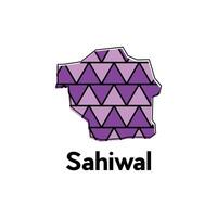 Map City of Sahiwal design template, Infographic map illustration on a white background. vector