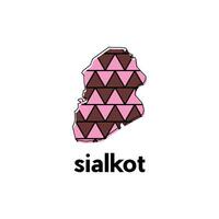 Map City of Sialkot design template, Infographic map illustration on a white background. vector