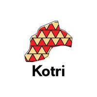 Map of Kotri illustration design template, Map capital city of Pakistan, abstract design with colorful geometric vector