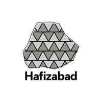 Map of Hafizabad illustration design template, Map capital city of Pakistan, abstract design with colorful geometric vector