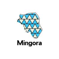 Map City of Mingora design template, Infographic map illustration on a white background. vector