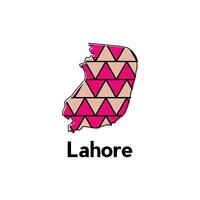Map City of Lahore design template, Infographic map illustration on a white background. vector
