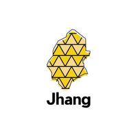 Map of Jhang illustration design template, Map capital city of Pakistan, abstract design with colorful geometric vector