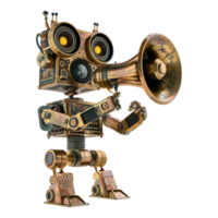 Robot Speaking on Mic on Transparent Background png