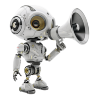 Robot Speaking on Mic on Transparent Background png