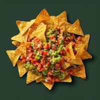 Delicious Homemade Guacamole and Tortilla Chips for a Snack or Appetizer photo