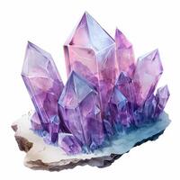 A Cluster of Watercolor Amethyst Crystals photo