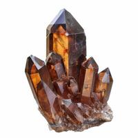 Smoky Quartz Cluster on White Background photo