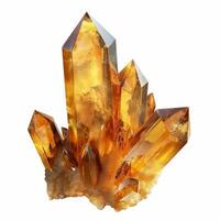 Radiant Amber Crystal Cluster with Transparent Geometric Structures photo