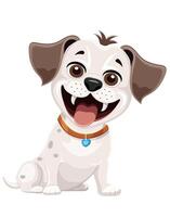 small puppy dog flat cartoon illustration isolated on white background vector